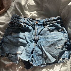 American eagle denim shorts with rips